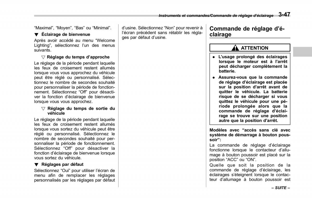 Subaru Outback Legacy V 5 manuel du proprietaire / page 210