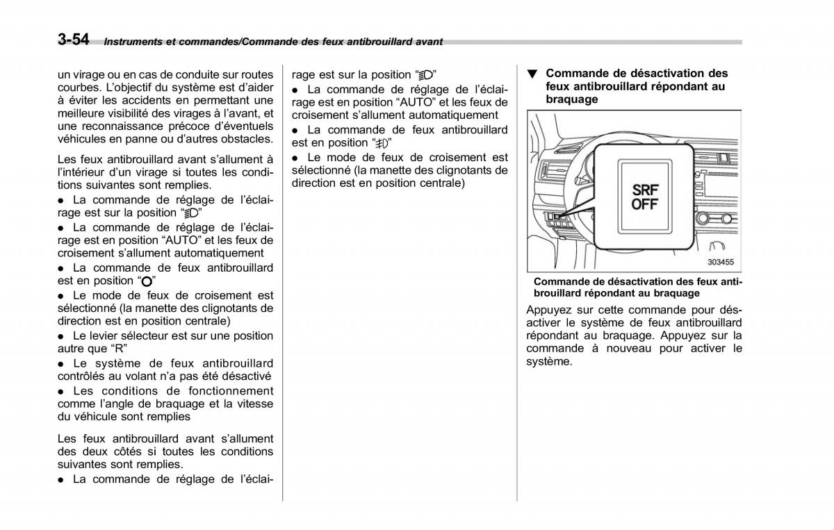 Subaru Outback Legacy V 5 manuel du proprietaire / page 217