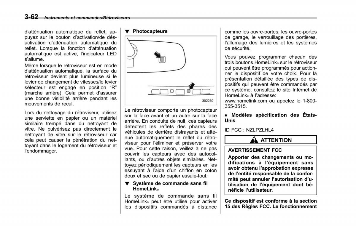 Subaru Outback Legacy V 5 manuel du proprietaire / page 225