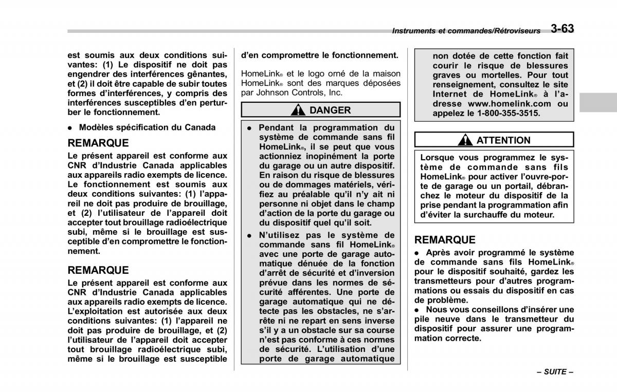 Subaru Outback Legacy V 5 manuel du proprietaire / page 226