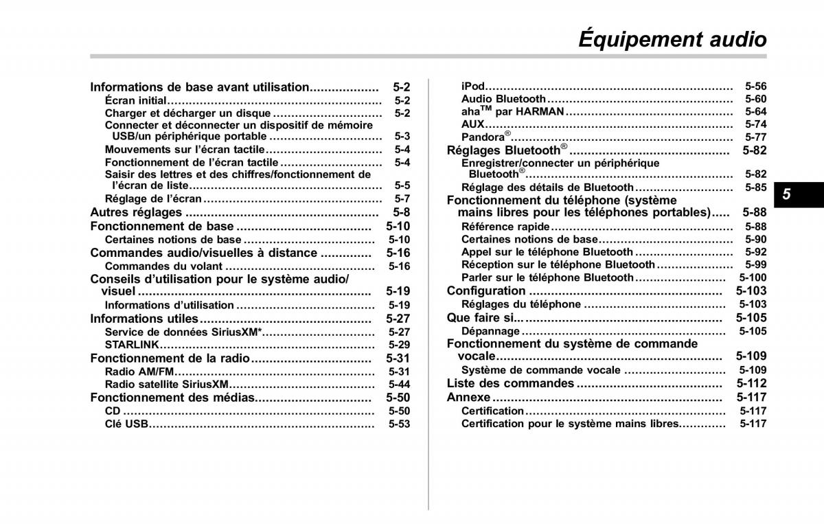 Subaru Outback Legacy V 5 manuel du proprietaire / page 252