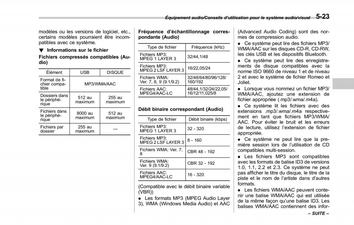 Subaru Outback Legacy V 5 manuel du proprietaire / page 274