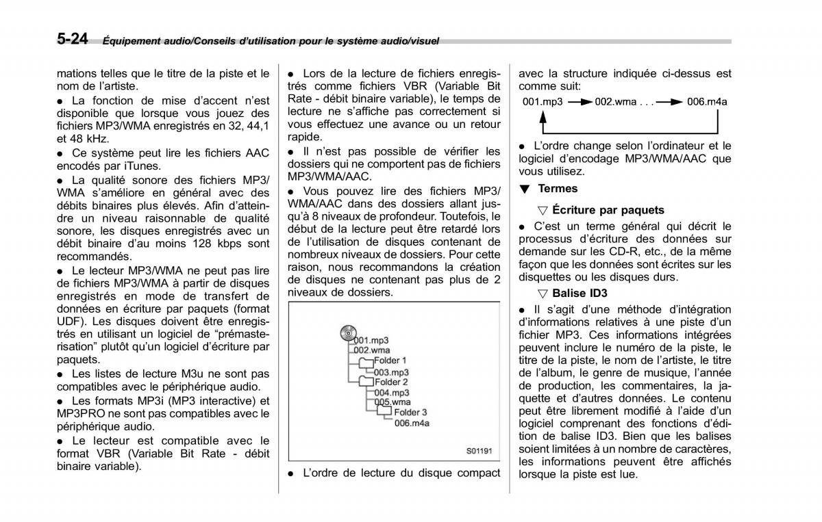 Subaru Outback Legacy V 5 manuel du proprietaire / page 275