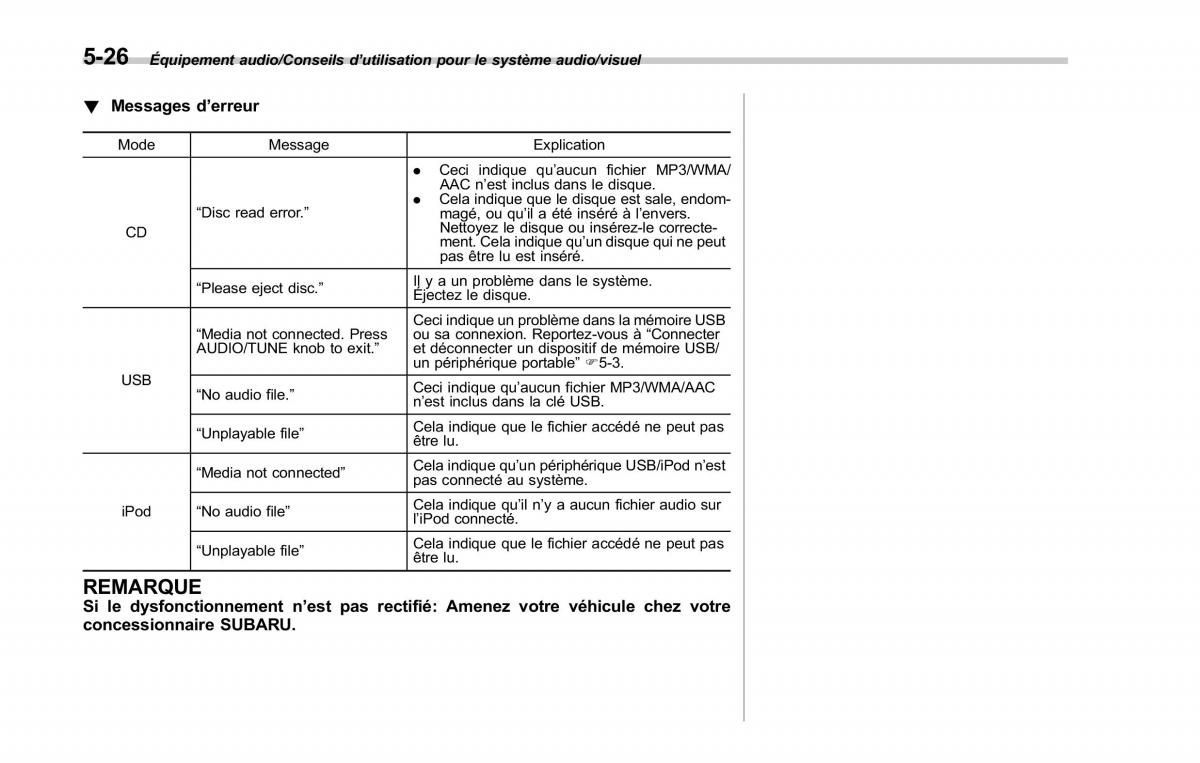 Subaru Outback Legacy V 5 manuel du proprietaire / page 277