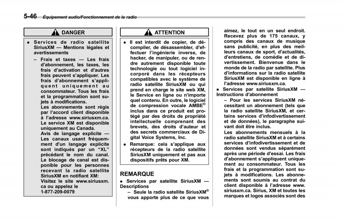 Subaru Outback Legacy V 5 manuel du proprietaire / page 297