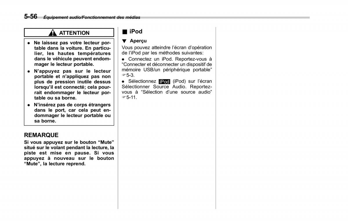 Subaru Outback Legacy V 5 manuel du proprietaire / page 307