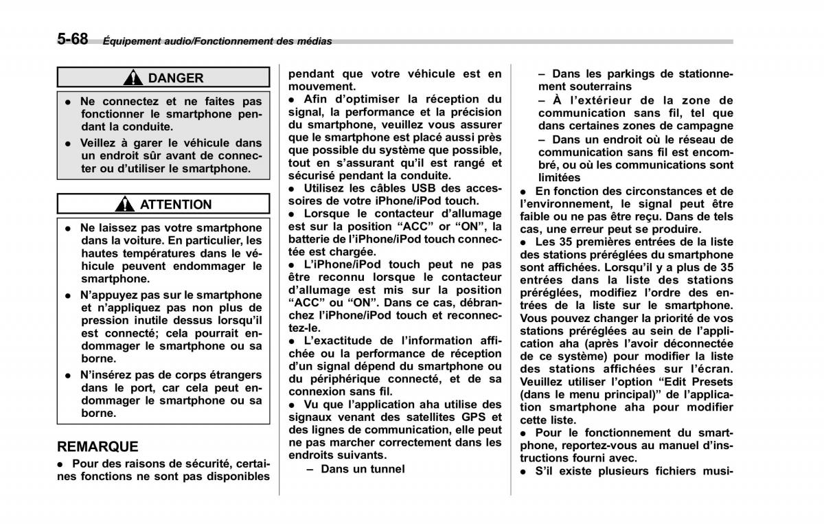 Subaru Outback Legacy V 5 manuel du proprietaire / page 319