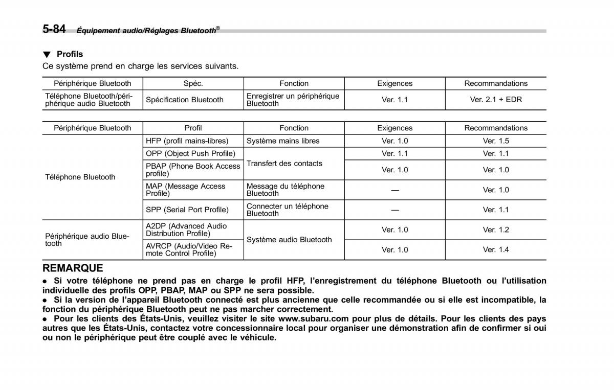 Subaru Outback Legacy V 5 manuel du proprietaire / page 335