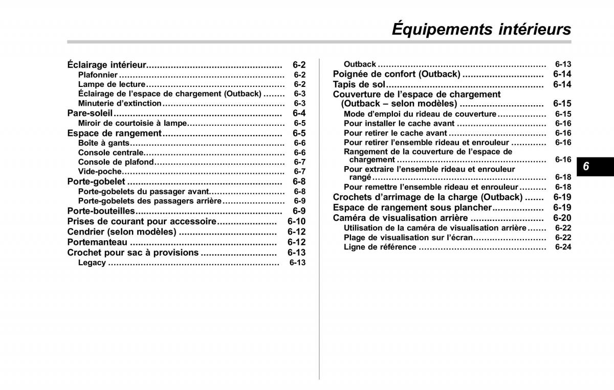 Subaru Outback Legacy V 5 manuel du proprietaire / page 370