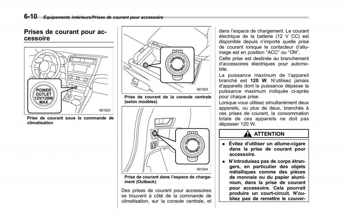 Subaru Outback Legacy V 5 manuel du proprietaire / page 379