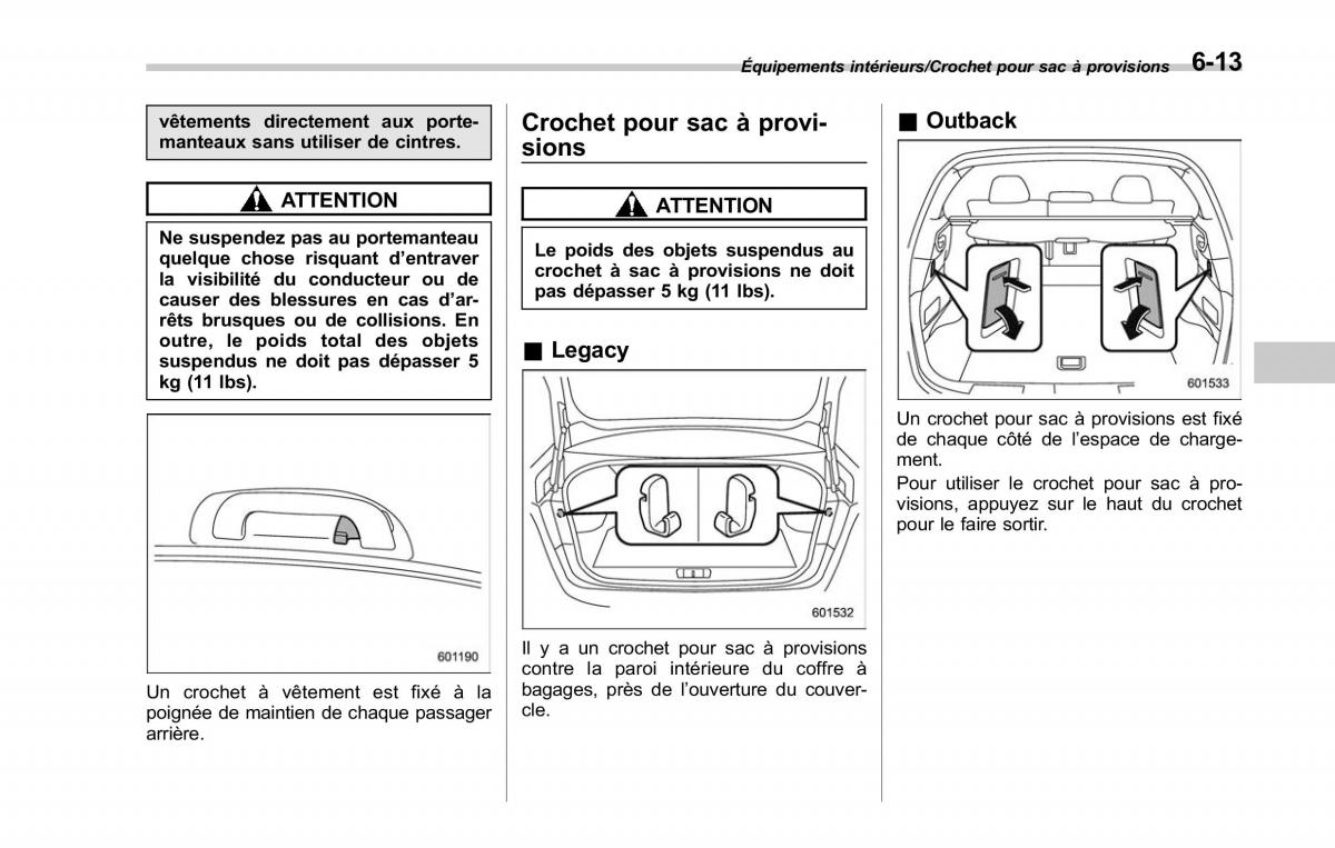 Subaru Outback Legacy V 5 manuel du proprietaire / page 382