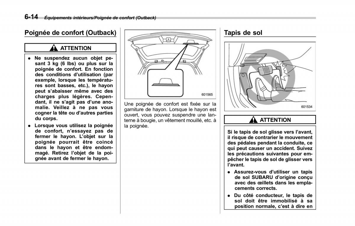 Subaru Outback Legacy V 5 manuel du proprietaire / page 383