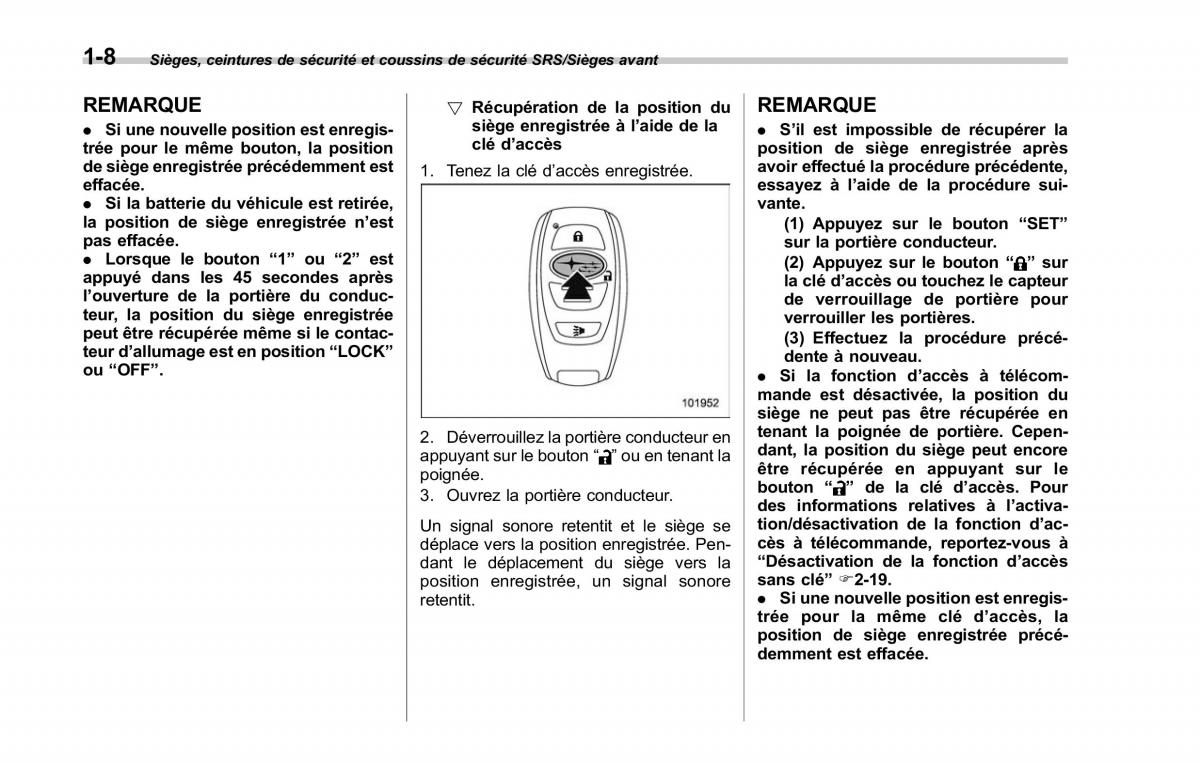 Subaru Outback Legacy V 5 manuel du proprietaire / page 39