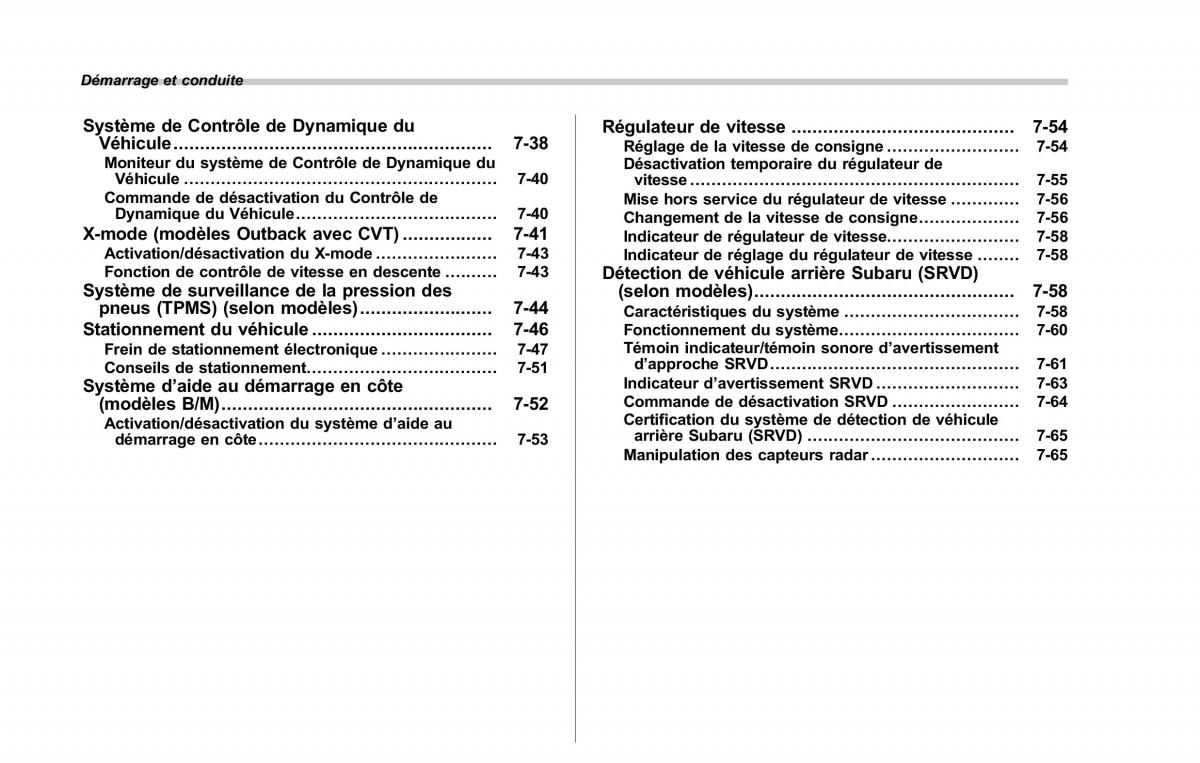 Subaru Outback Legacy V 5 manuel du proprietaire / page 397