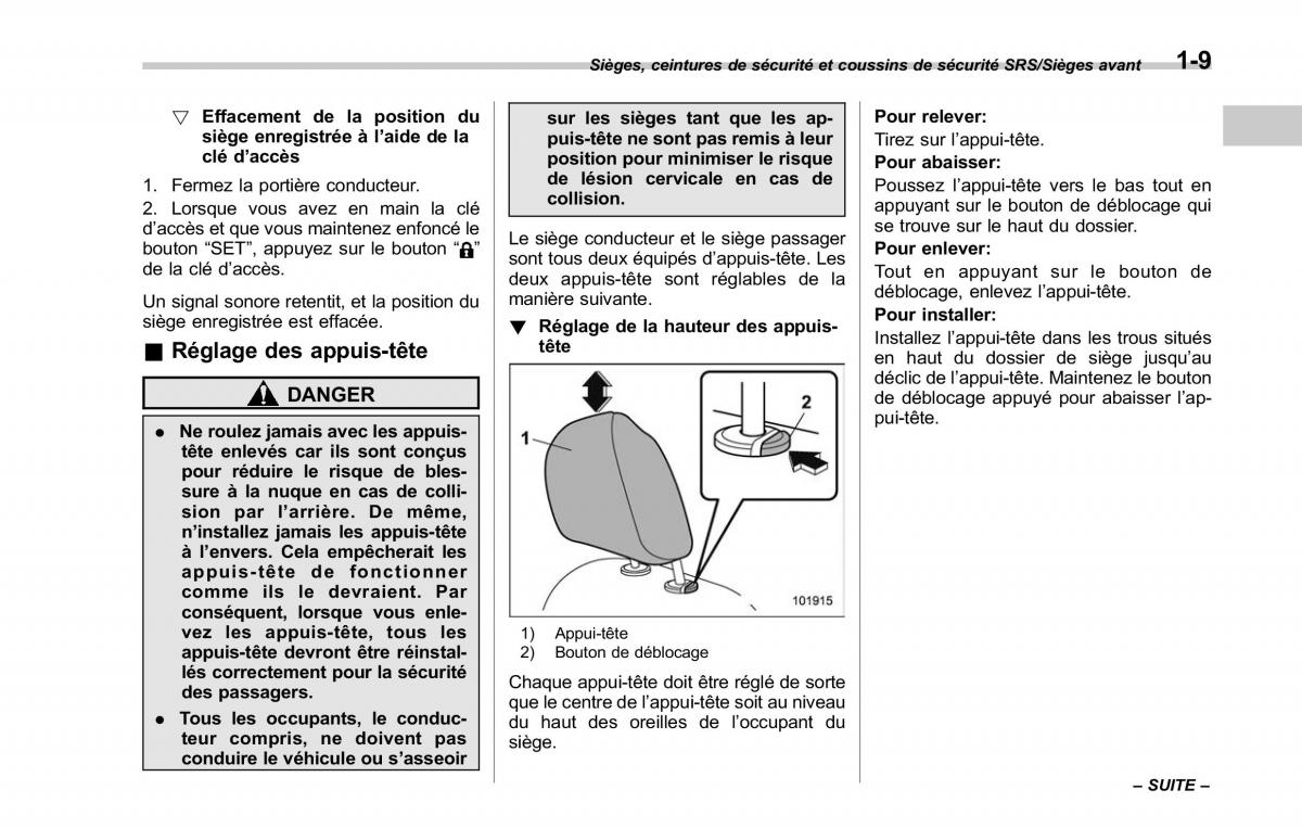 Subaru Outback Legacy V 5 manuel du proprietaire / page 40