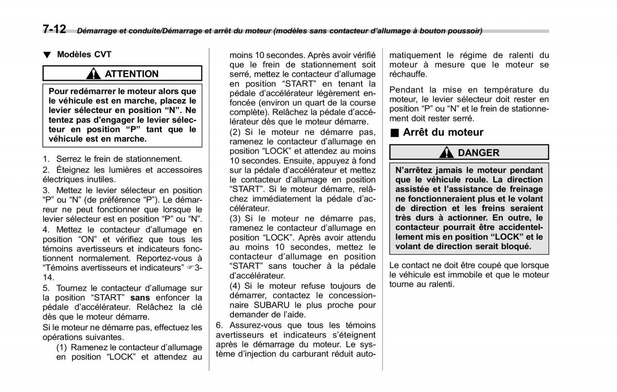 Subaru Outback Legacy V 5 manuel du proprietaire / page 407