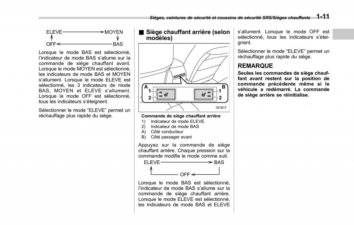 Subaru Outback Legacy V 5 manuel du proprietaire / page 42