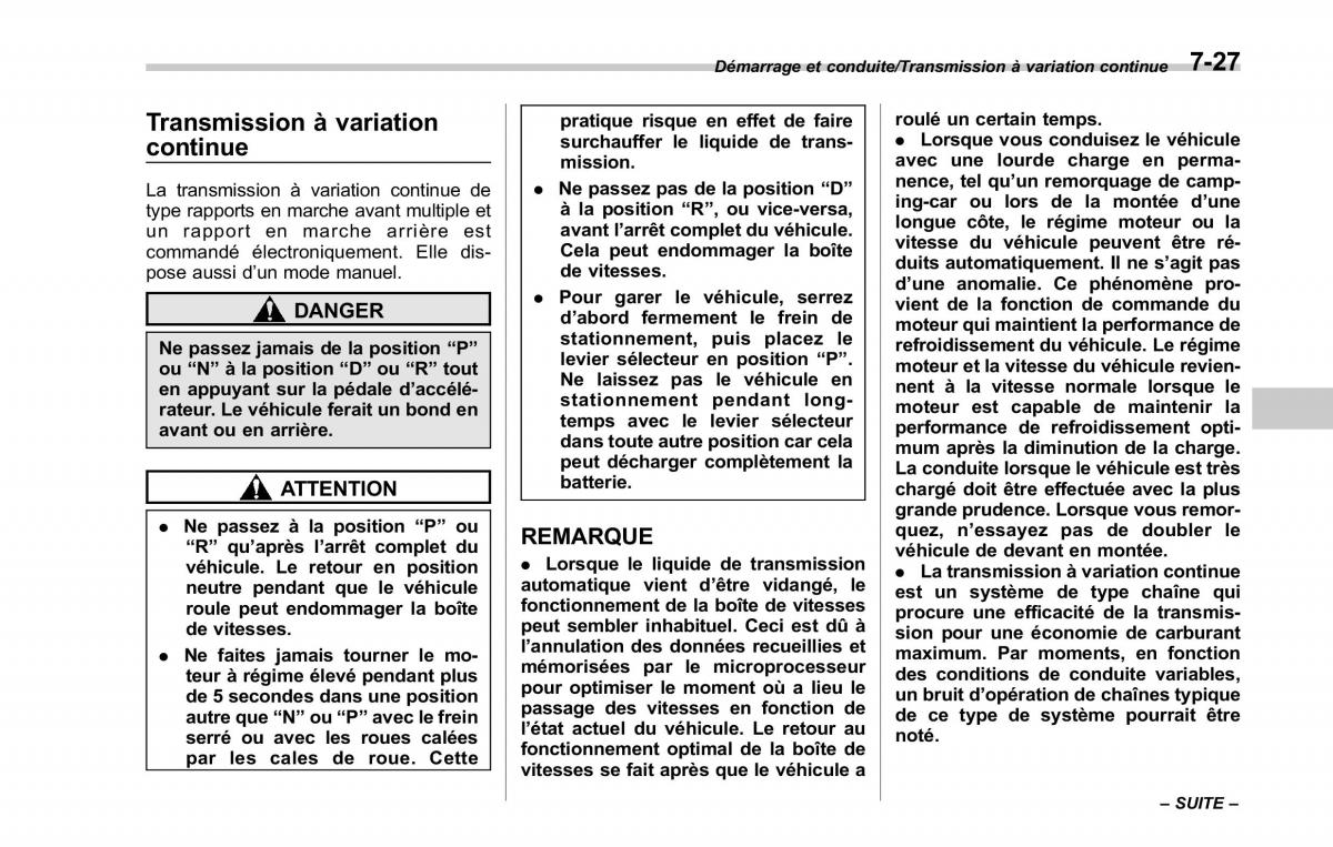 Subaru Outback Legacy V 5 manuel du proprietaire / page 422