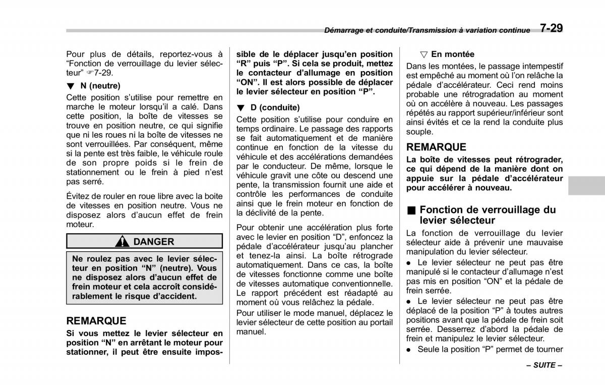 Subaru Outback Legacy V 5 manuel du proprietaire / page 424