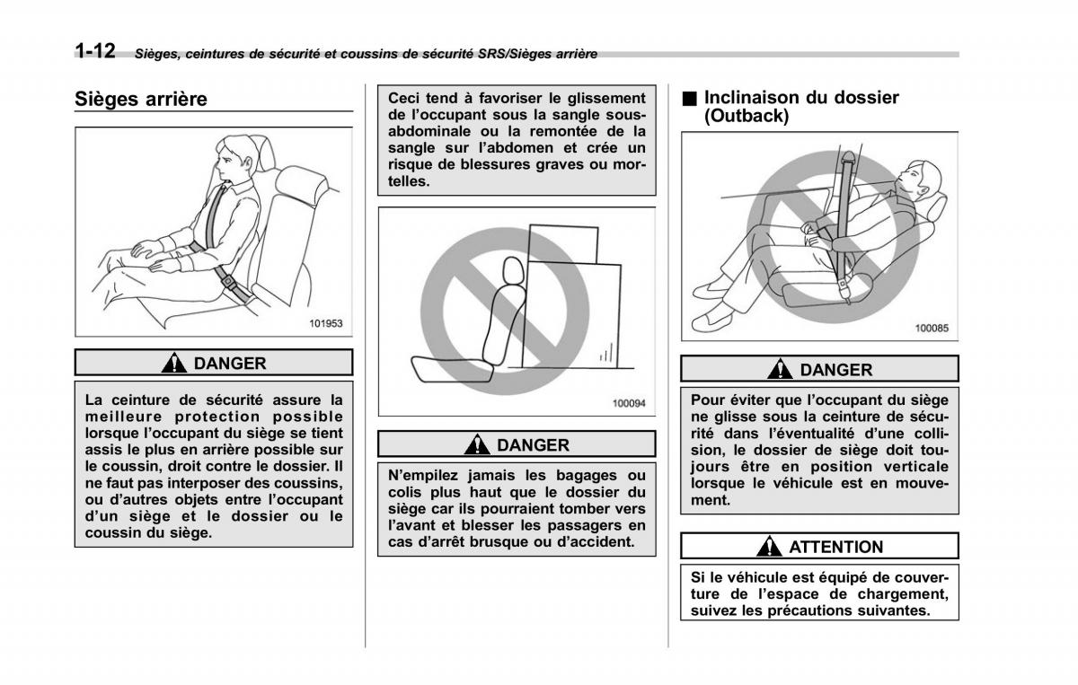 Subaru Outback Legacy V 5 manuel du proprietaire / page 43