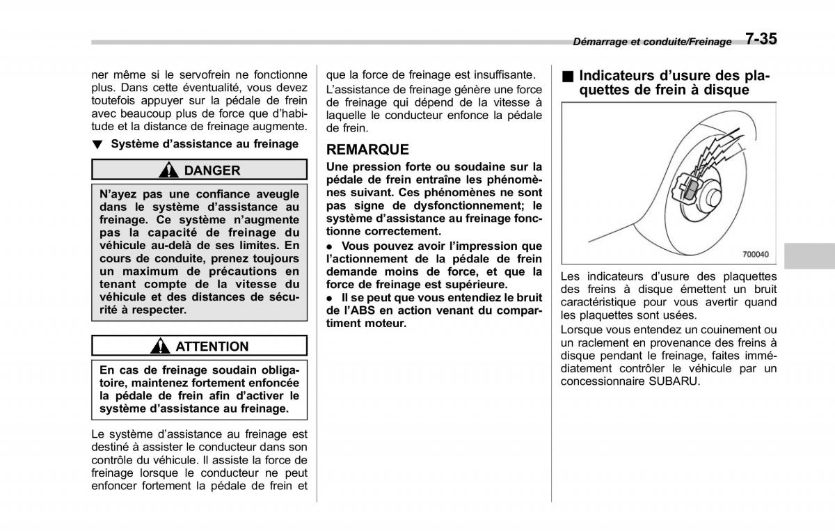 Subaru Outback Legacy V 5 manuel du proprietaire / page 430