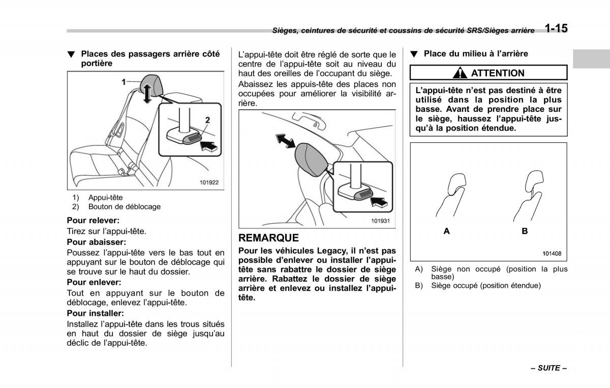 Subaru Outback Legacy V 5 manuel du proprietaire / page 46