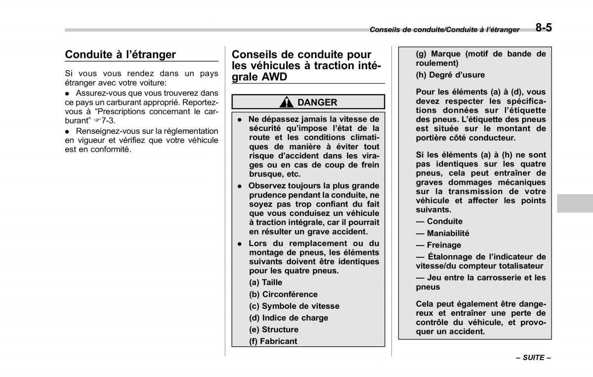 Subaru Outback Legacy V 5 manuel du proprietaire / page 466