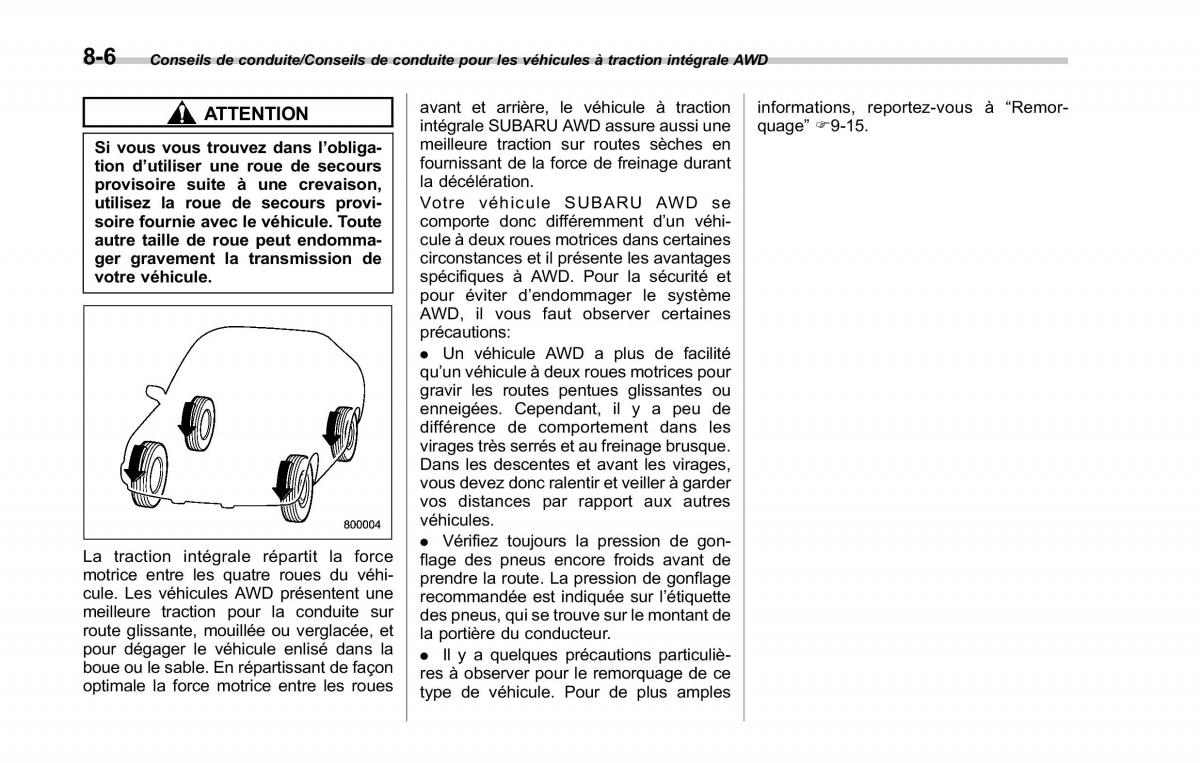 Subaru Outback Legacy V 5 manuel du proprietaire / page 467