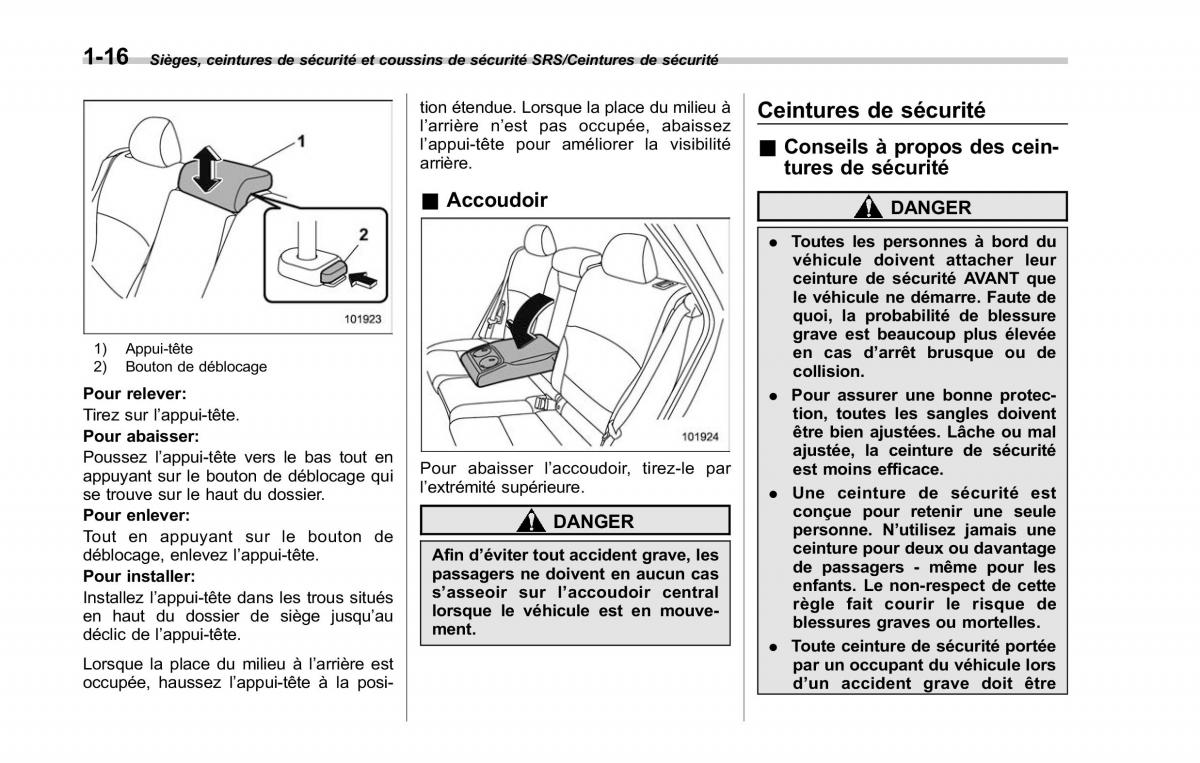 Subaru Outback Legacy V 5 manuel du proprietaire / page 47