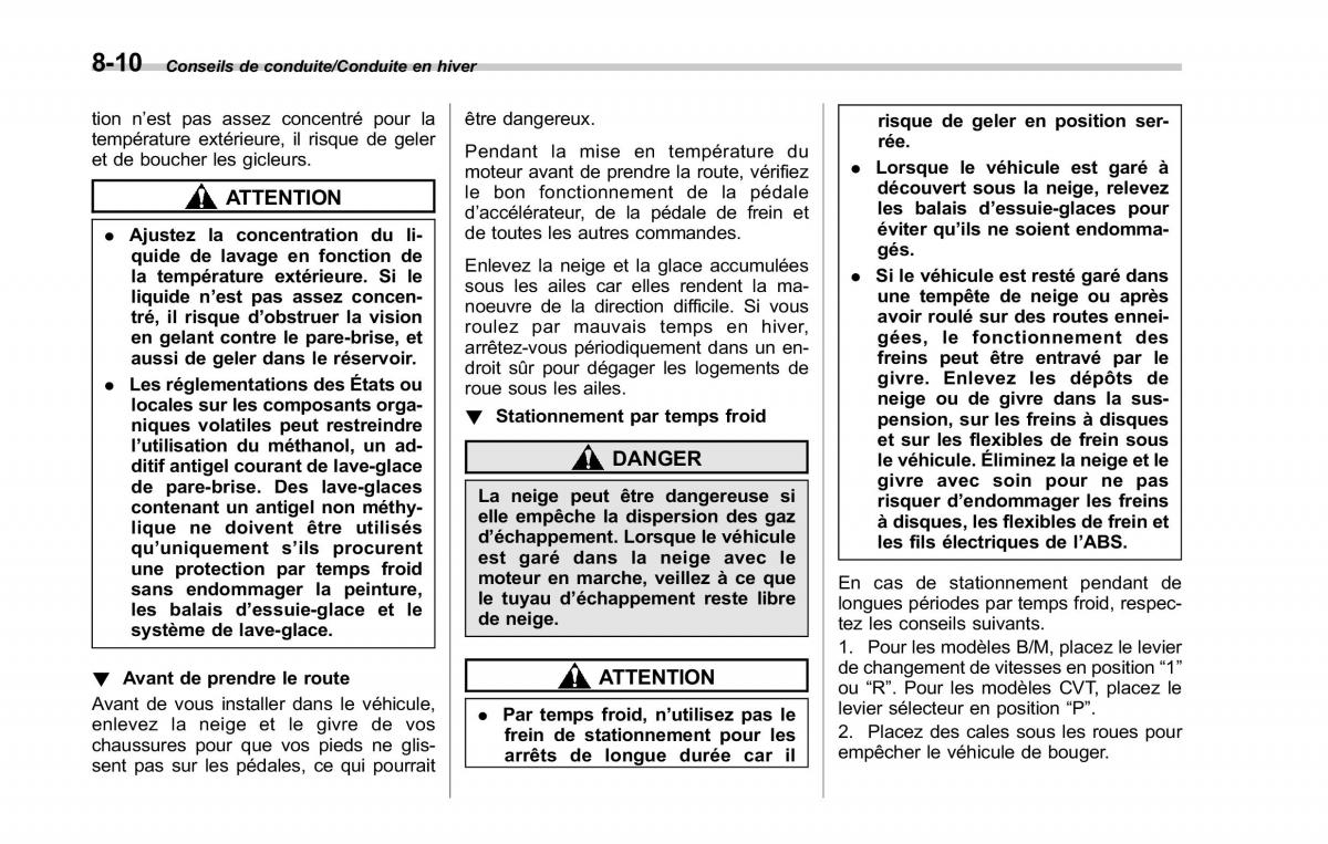 Subaru Outback Legacy V 5 manuel du proprietaire / page 471