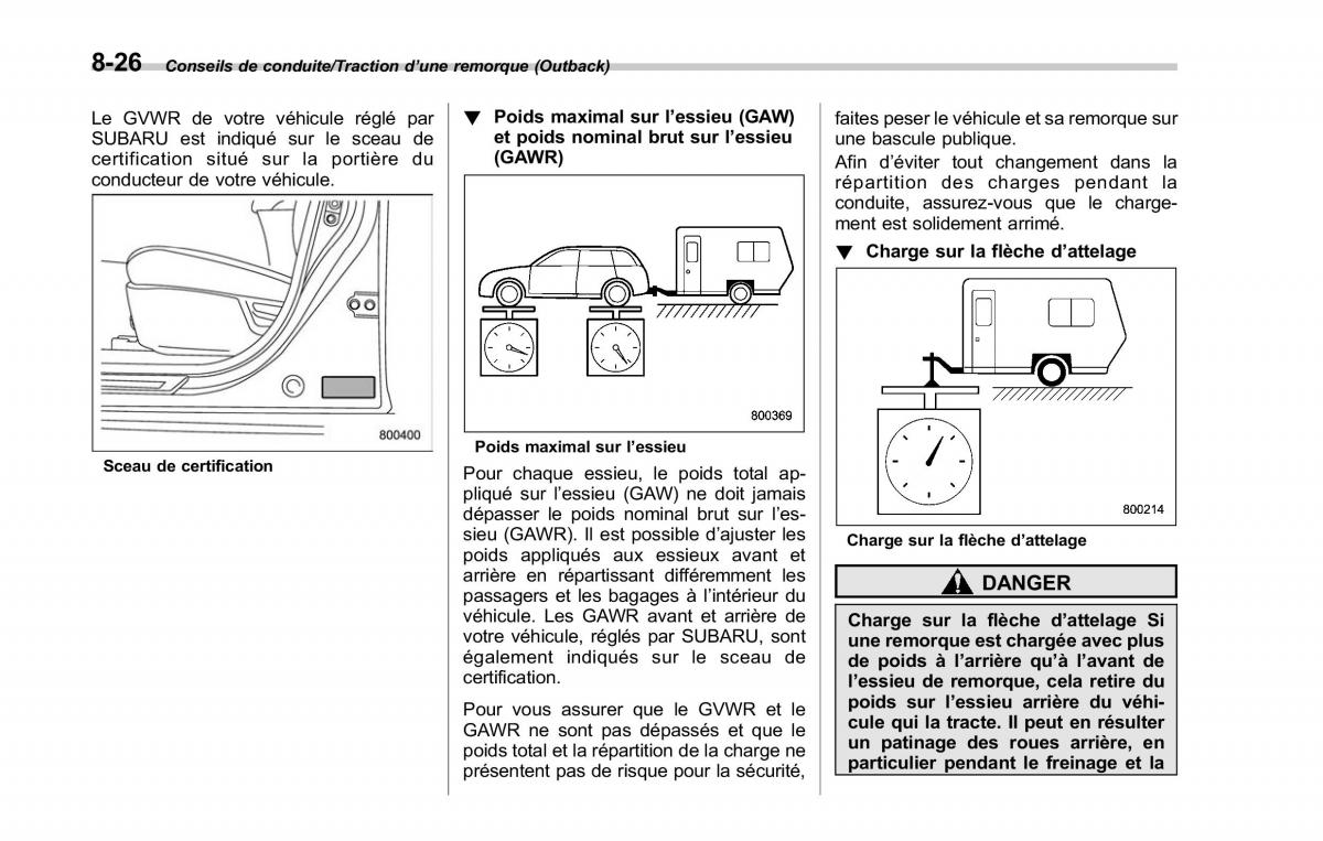 Subaru Outback Legacy V 5 manuel du proprietaire / page 487