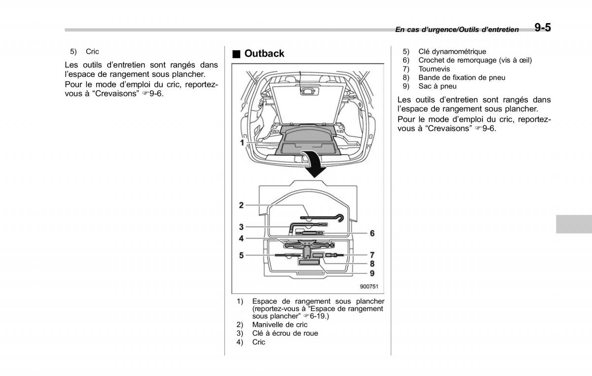 Subaru Outback Legacy V 5 manuel du proprietaire / page 498