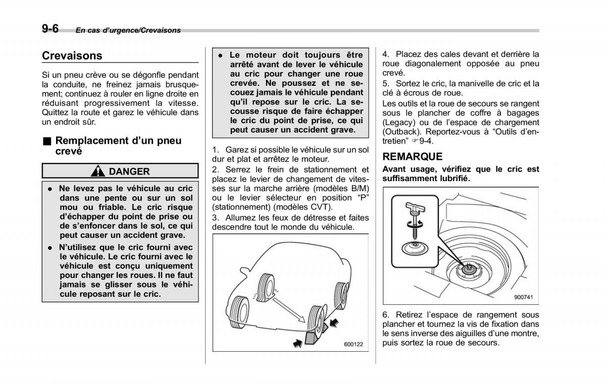 Subaru Outback Legacy V 5 manuel du proprietaire / page 499