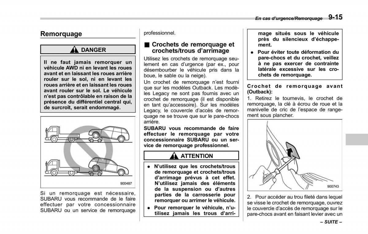 Subaru Outback Legacy V 5 manuel du proprietaire / page 508