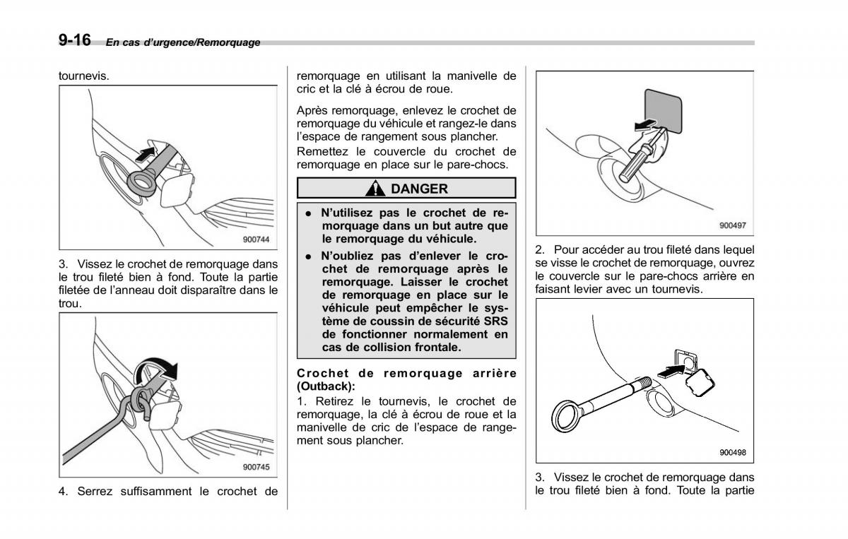 Subaru Outback Legacy V 5 manuel du proprietaire / page 509