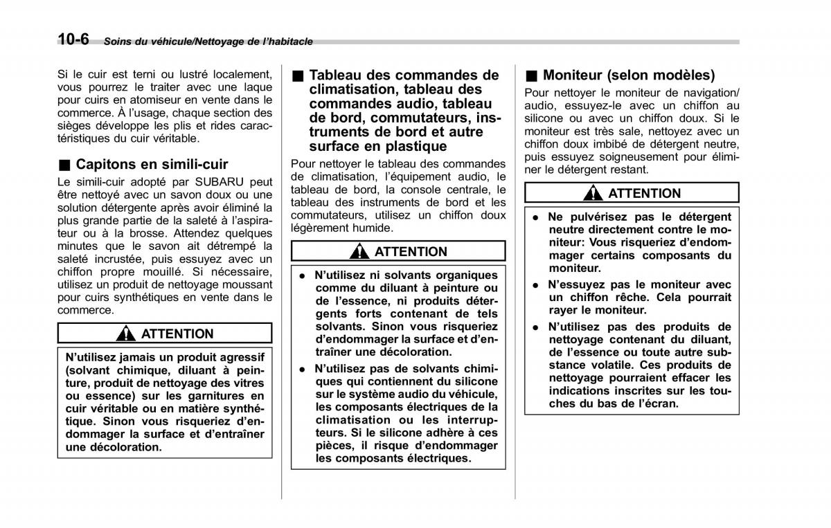 Subaru Outback Legacy V 5 manuel du proprietaire / page 525