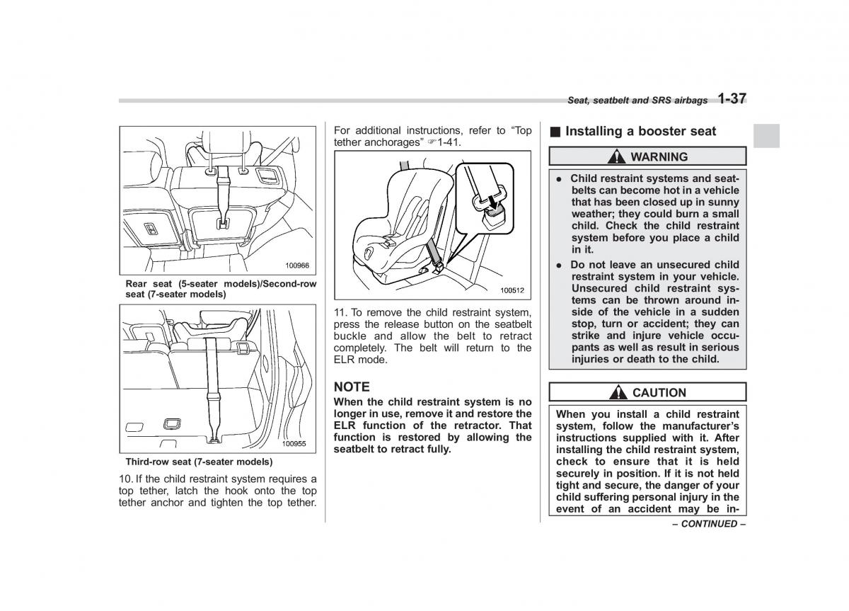 Subaru Tribeca owners manual / page 64