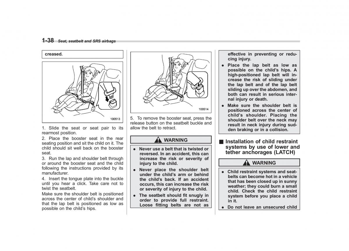 Subaru Tribeca owners manual / page 65