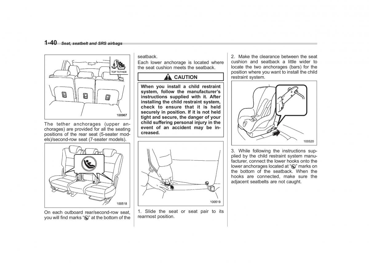 Subaru Tribeca owners manual / page 67