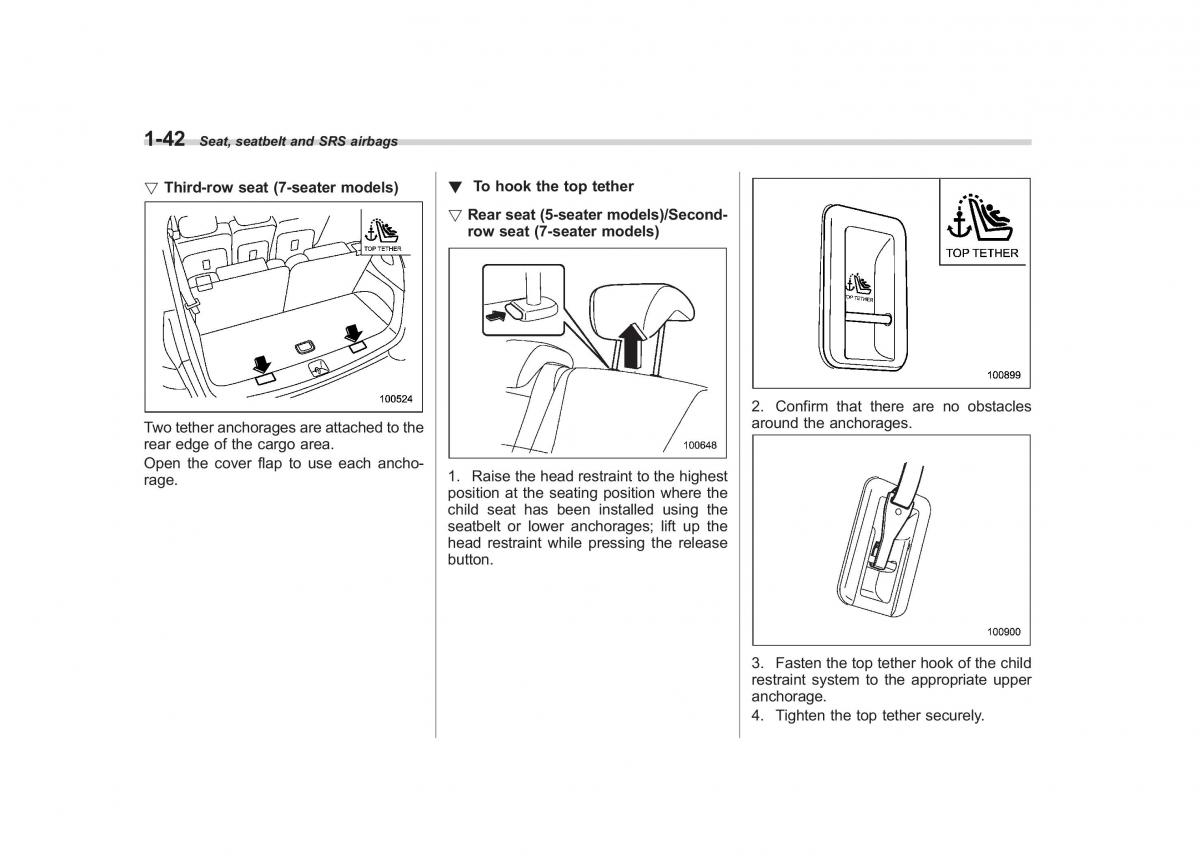 Subaru Tribeca owners manual / page 69