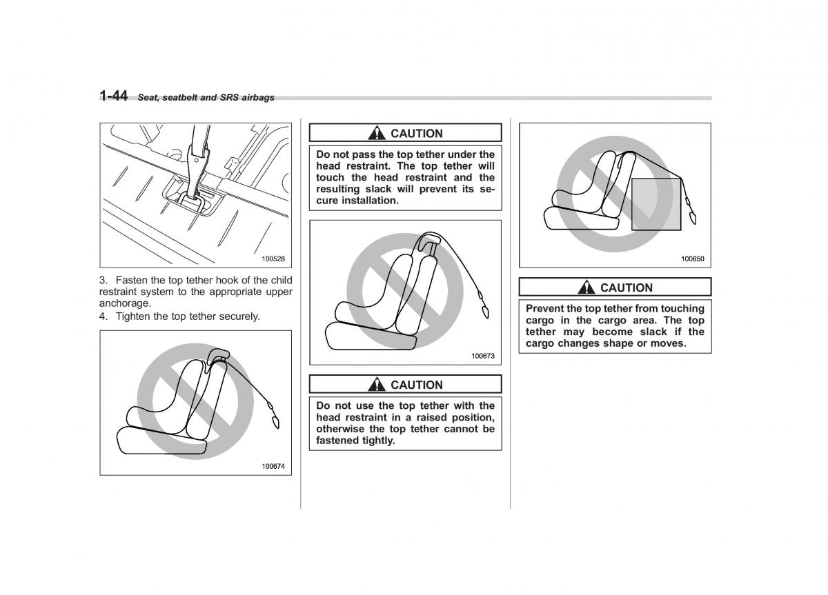 Subaru Tribeca owners manual / page 71