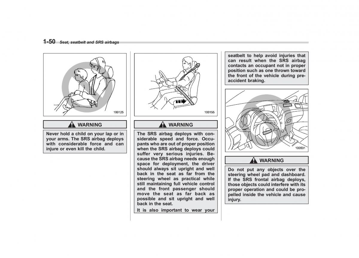 Subaru Tribeca owners manual / page 77