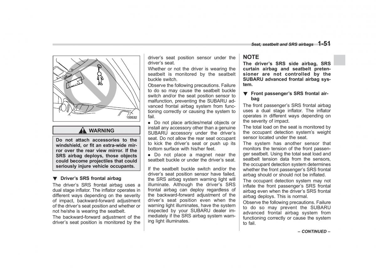 Subaru Tribeca owners manual / page 78