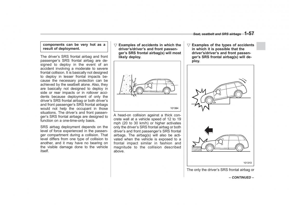 Subaru Tribeca owners manual / page 84