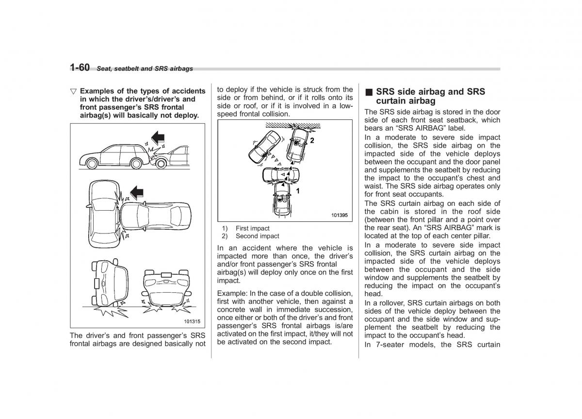 Subaru Tribeca owners manual / page 87