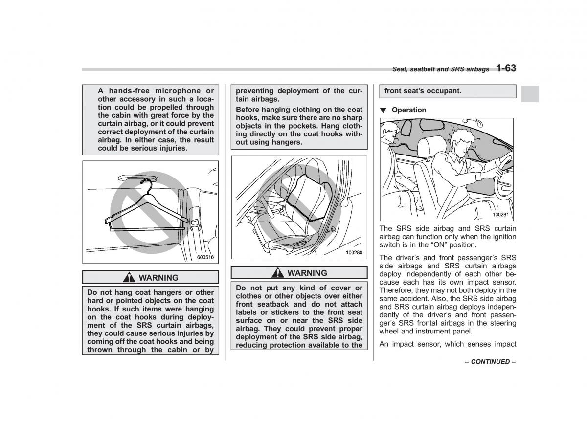 Subaru Tribeca owners manual / page 90