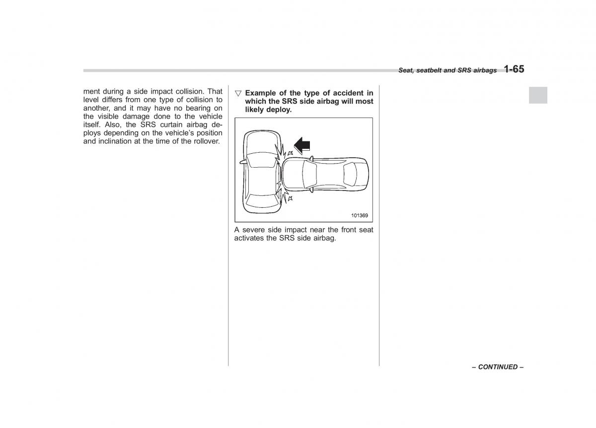 Subaru Tribeca owners manual / page 92