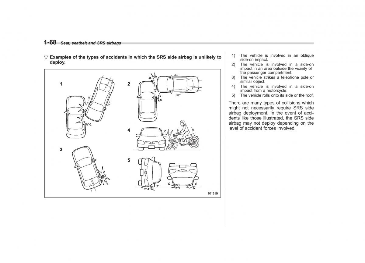 Subaru Tribeca owners manual / page 95