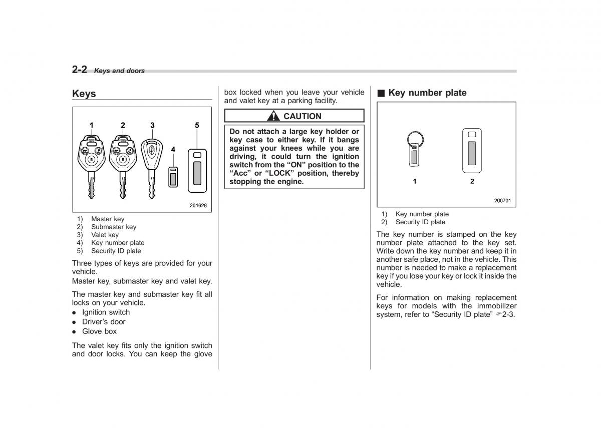 Subaru Tribeca owners manual / page 103