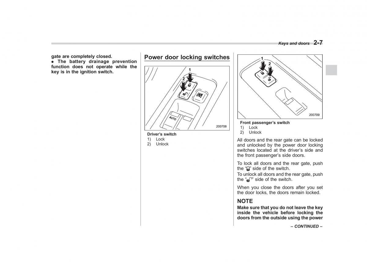 Subaru Tribeca owners manual / page 108